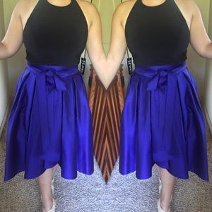 Purple and black Up-down prom dress